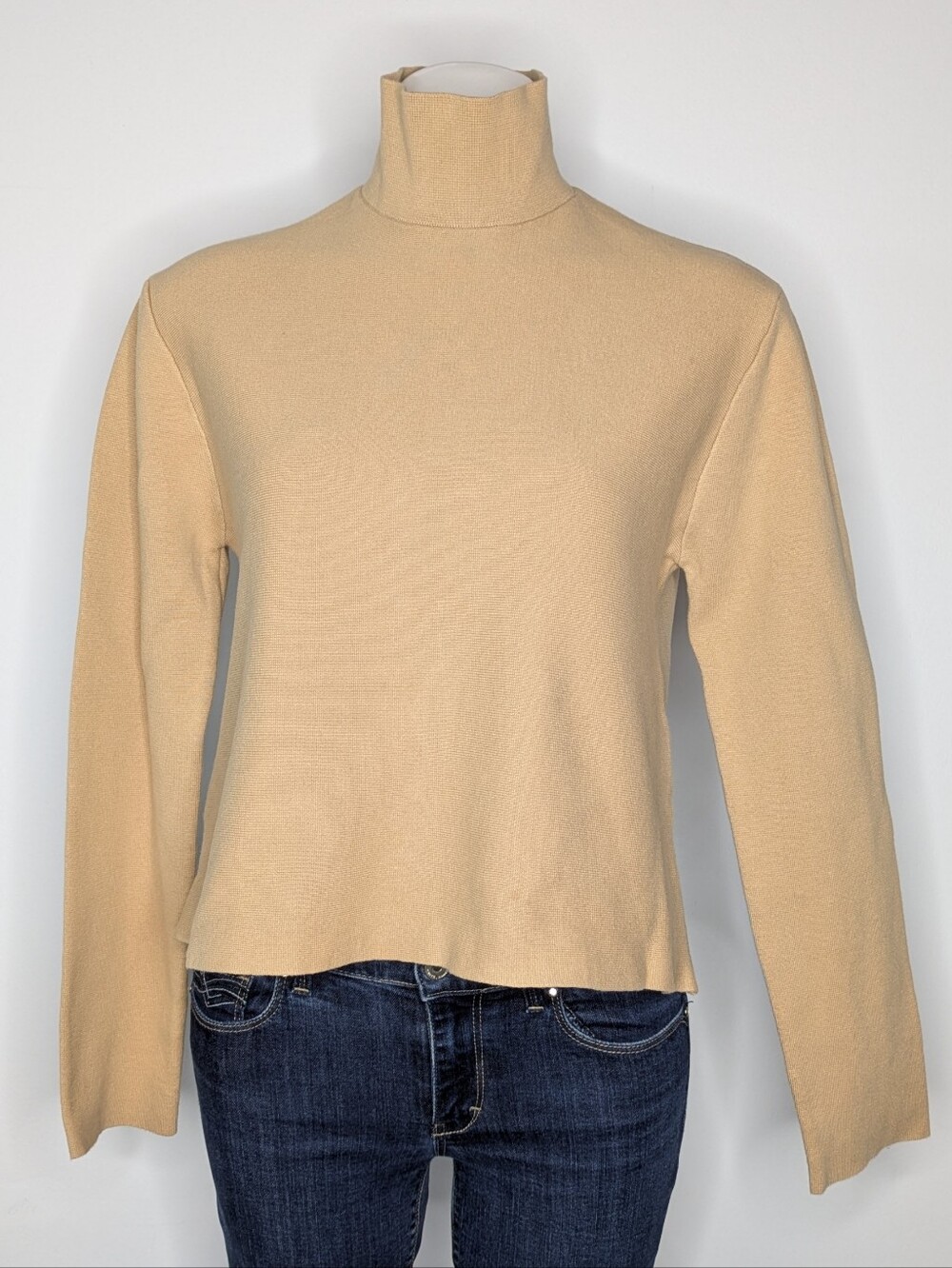 Tuckernuck Tan Long Sleeve Cotton Turtleneck Sweater XS